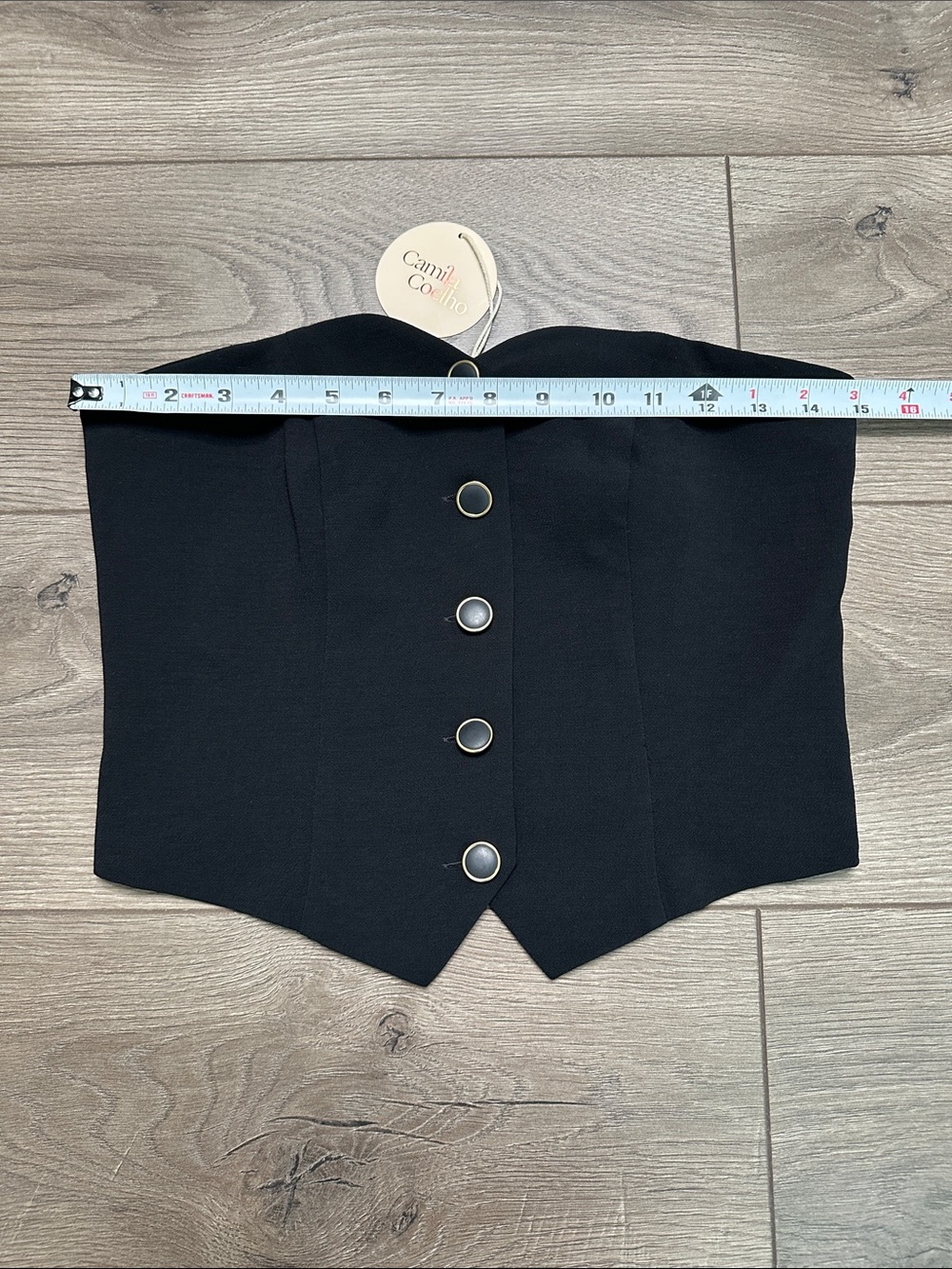 Camila Coelho Strapless Corset Crop Top Black Size Small - Picture 11 of 13